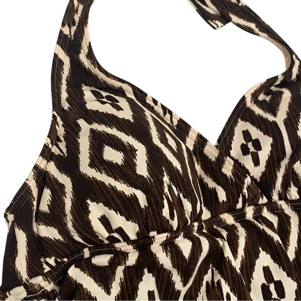 Lands’ End Brown & CreamTankini Top - NWOT - Size 6P